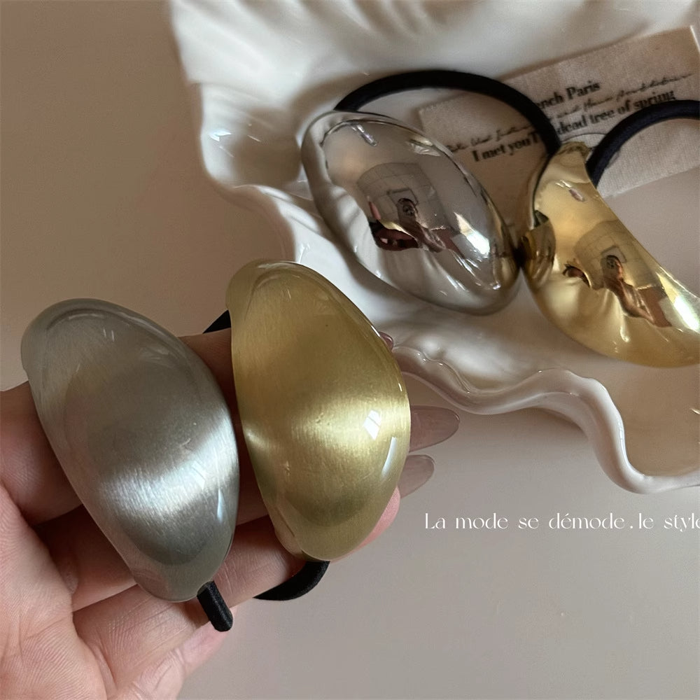 Metallic Irregular Oval Hair Tie