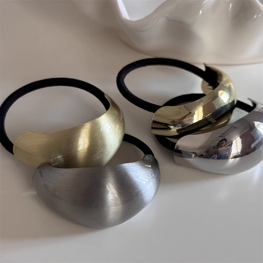 Metallic Irregular Oval Hair Tie