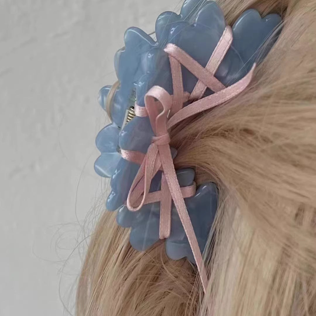 Ballet-Inspired Ribbon Tie Bow Hair Clip