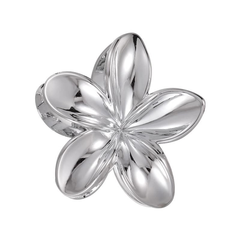 Metallic Flower Hair Claw Clip