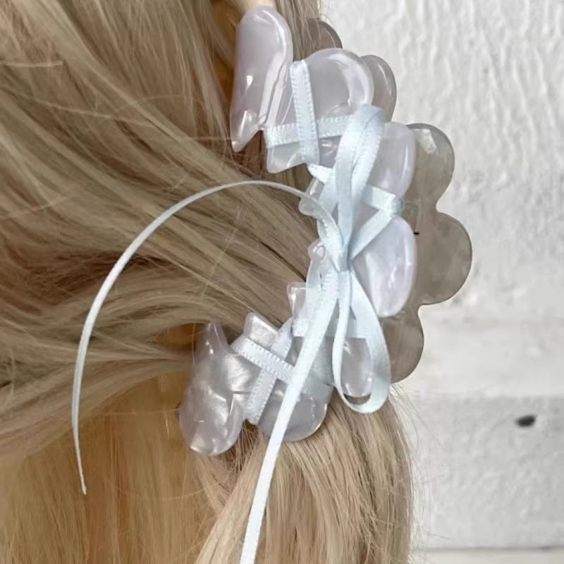Ballet-Inspired Ribbon Tie Bow Hair Clip