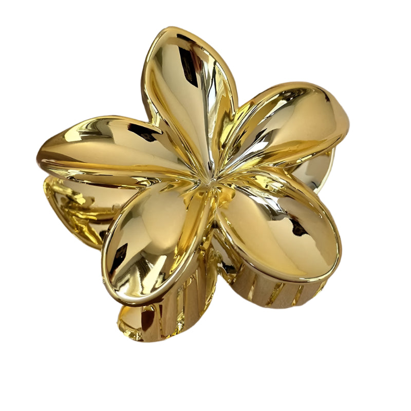 Metallic Flower Hair Claw Clip