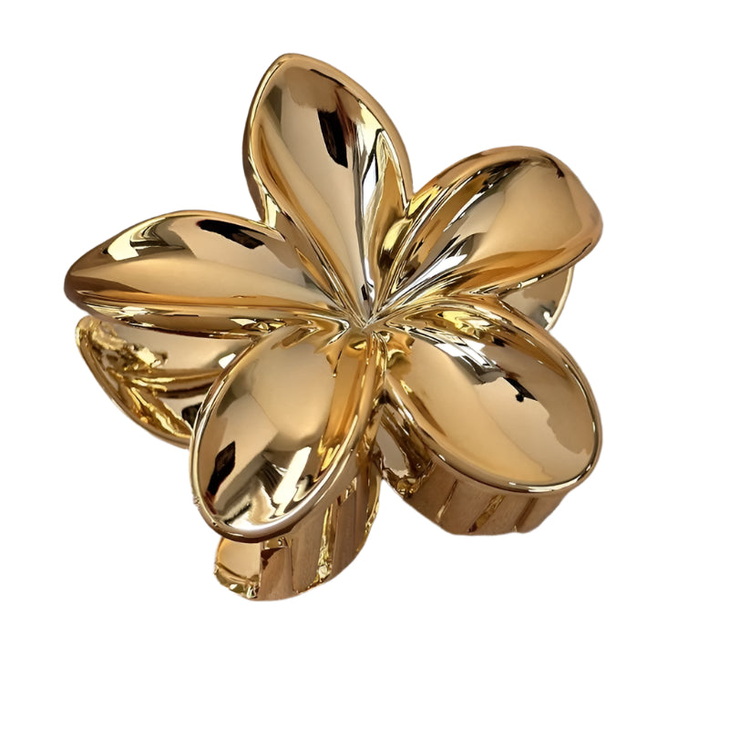 Metallic Flower Hair Claw Clip