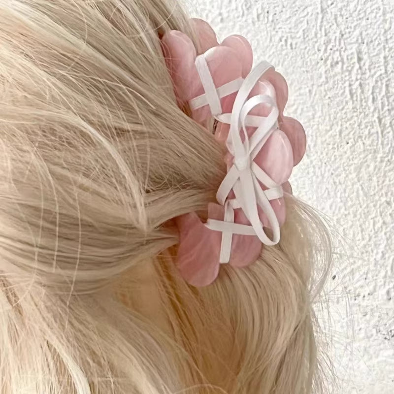 Ballet-Inspired Ribbon Tie Bow Hair Clip